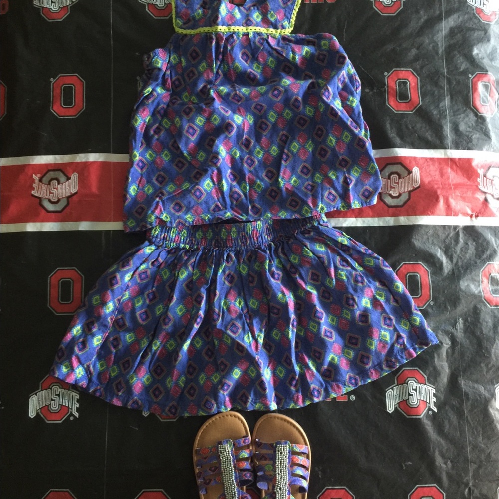 Cat & Jack Skirt Set 4T with matching Shoes size 8